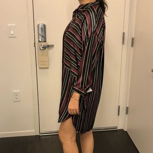 navy and maroon tunic dress